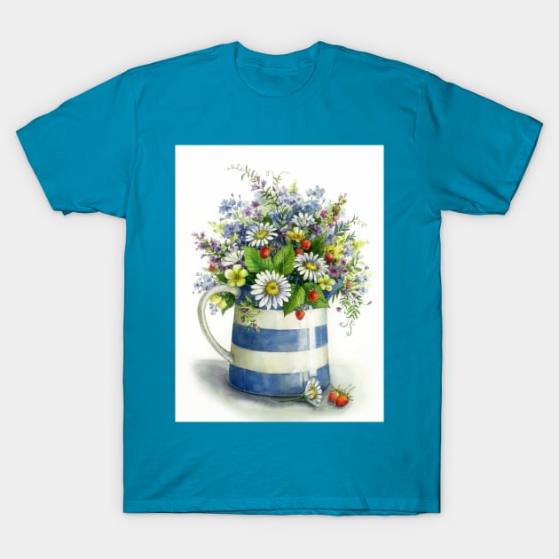 Jugful with chamomile and berries T-Shirt by Elena_Vavilina